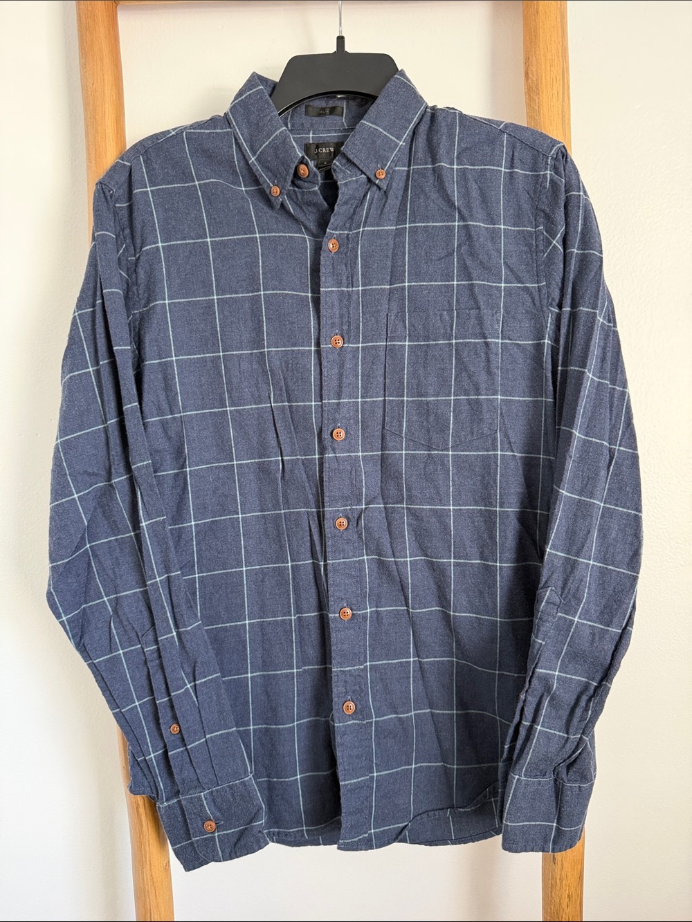 J. Crew Men's Blue Flannel Button-Down Shirt | Slim Fit